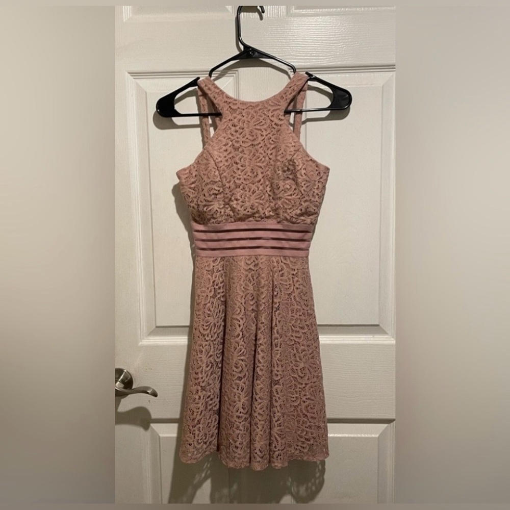 City Studio Blush Lace Mini Dress in Great Condition. Size 1. $10